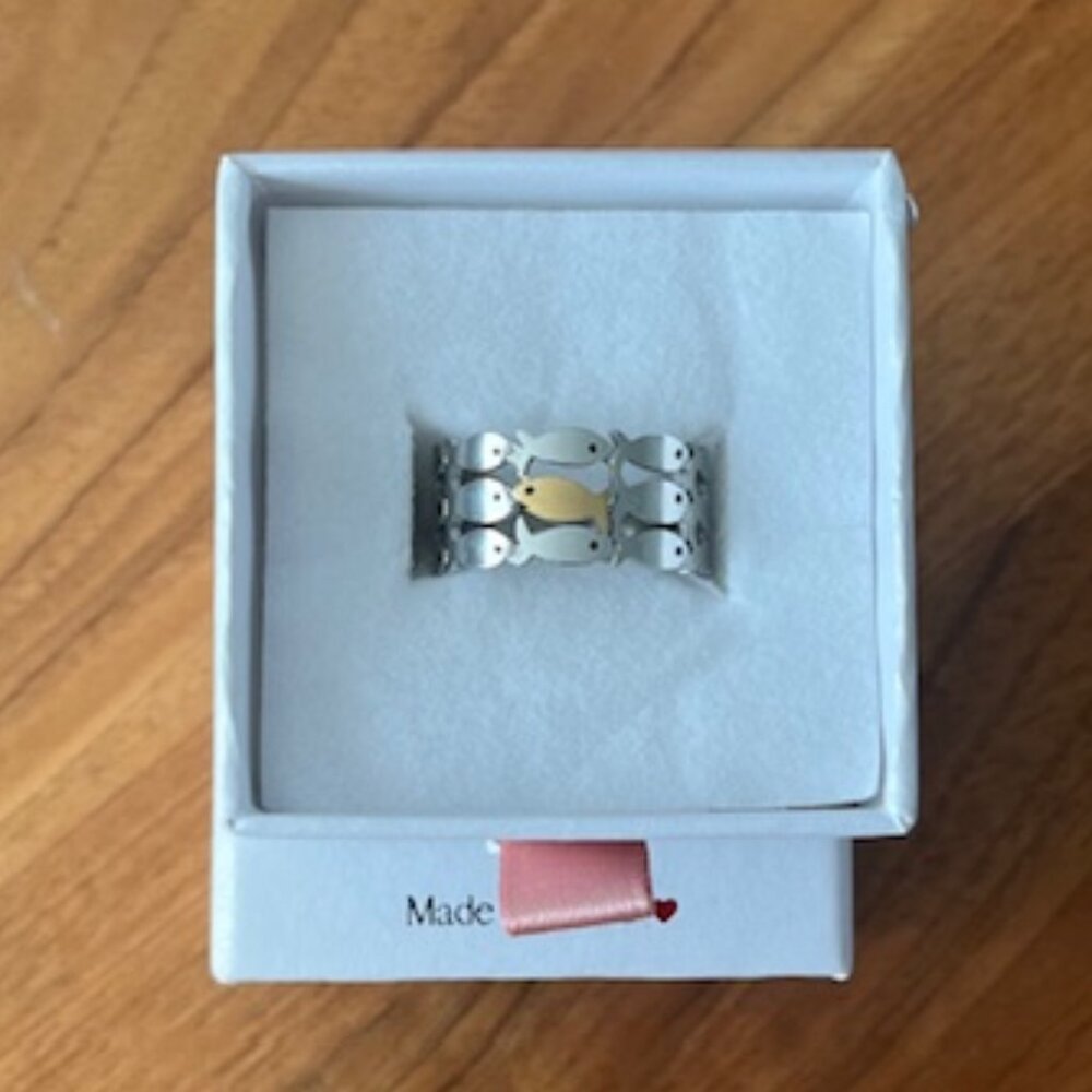 TWO TONE RING - ADJUSTABLE - NEW